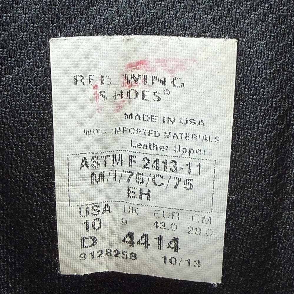 Red Wing #4414 Brown Leather Steel Toe Waterproof Boots Size 10.5 D Made in USA - Picture 13 of 16